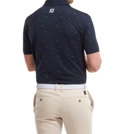 FootJoy Men's School Of Fish Print Lisle Golf Polo Shirt -Golf Sports Store 0074833 footjoy mens school of fish print lisle golf polo shirt