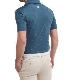 FootJoy Men's School Of Fish Print Lisle Golf Polo Shirt -Golf Sports Store 0074834 footjoy mens school of fish print lisle golf polo shirt