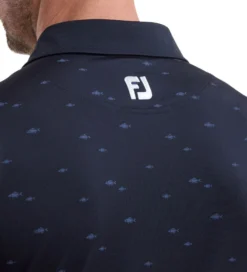 FootJoy Men's School Of Fish Print Lisle Golf Polo Shirt -Golf Sports Store 0074835 footjoy mens school of fish print lisle golf polo shirt