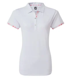 FootJoy Ladies Watercolour Trim Pique Golf Polo Shirt -Golf Sports Store 0075220 footjoy ladies watercolour trim pique golf polo shirt