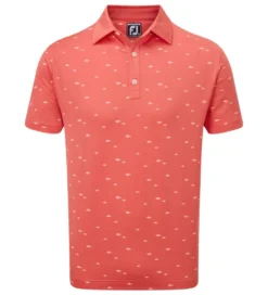 FootJoy Men's School Of Fish Print Lisle Golf Polo Shirt -Golf Sports Store 0078855 footjoy mens school of fish print lisle golf polo shirt