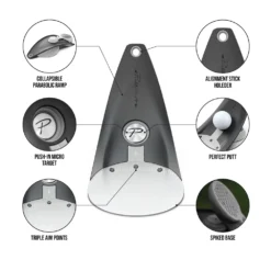 PuttOut Premium Pressure Putt Trainer - Stone -Golf Sports Store PremStoneInfo1000 1500x